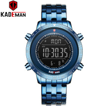 KADEMAN 849 TOP Luxury Mens'Watches Tech Sport Step Counter Digital Watch Brand Quality 3ATM Full Steel LCD Military Wristwatch